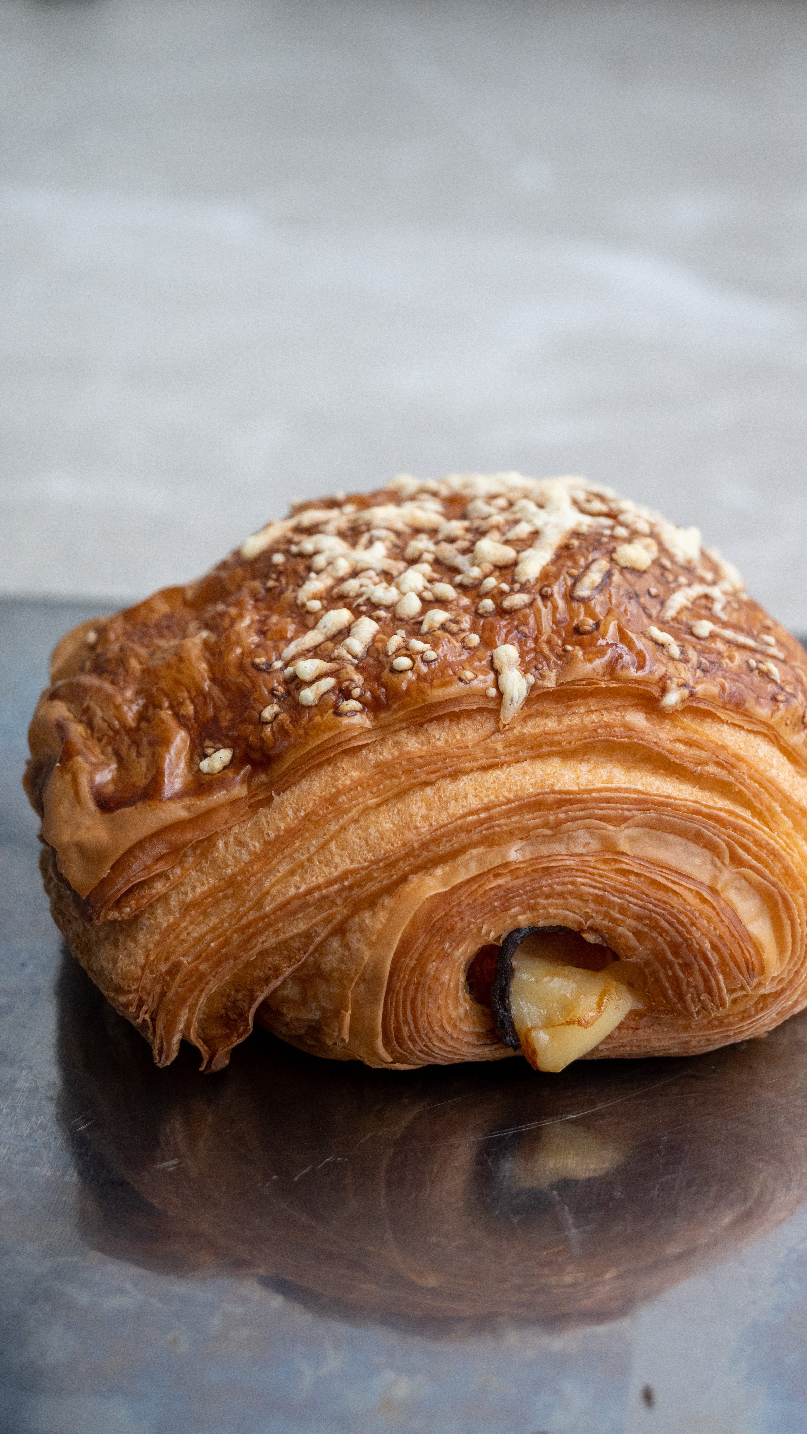 Ham and Cheese Croissant - Flaky golden croissant filled with savory ham and emmental cheese